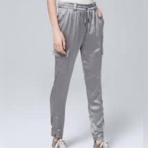 White House Black Market Gray Track Pants with Relaxed Fit
